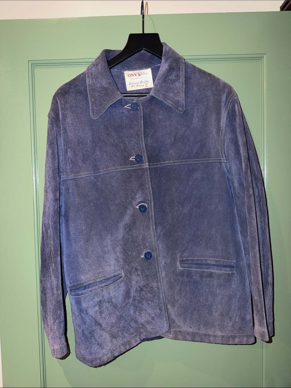 Onyx Navy Suede Button-Front Jacket - vintage 70/80’s
